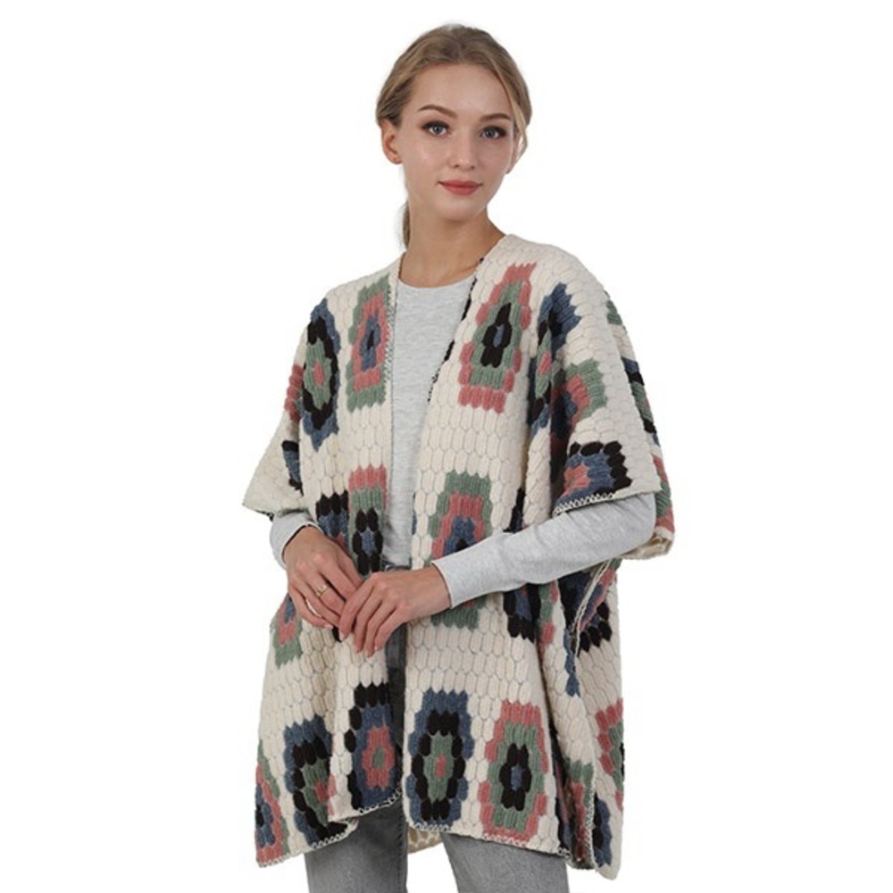 🔥Sale🔥 NWT Fadiva geometric pattern quilted ruana